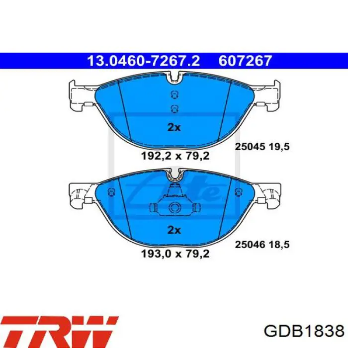 Купить GDB1838 TRW Колодки тормозные