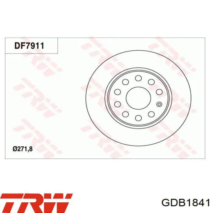 Задние тормозные колодки GDB1841 TRW