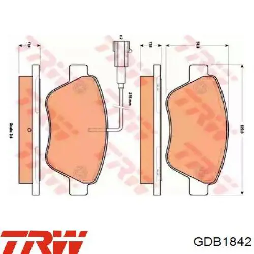 GDB1842 TRW колодки тормозные передние дисковые