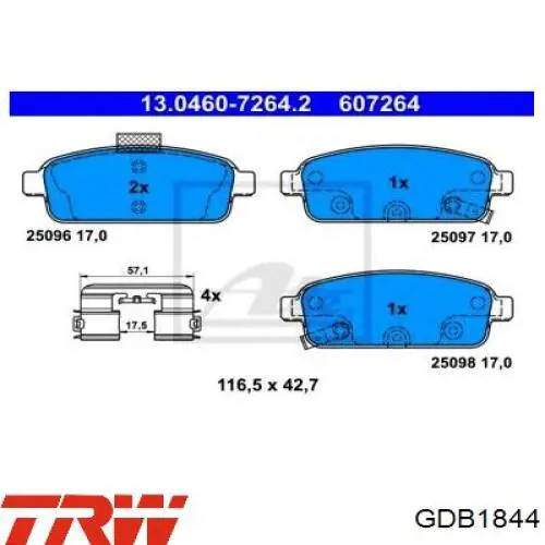 GDB1844 TRW Колодки тормозные дисковые комплект
