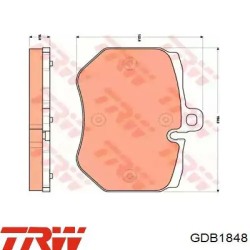 Купить GDB1848 TRW Колодки тормозные