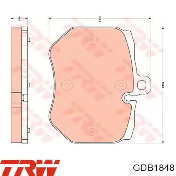 GDB1848 TRW колодки тормозные передние дисковые