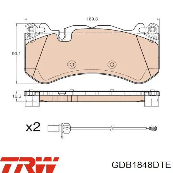 Передние тормозные колодки GDB1848DTE TRW