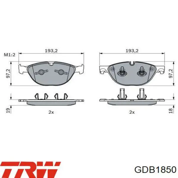 Колодки TRW GDB1850 цена, от 41.68 USD