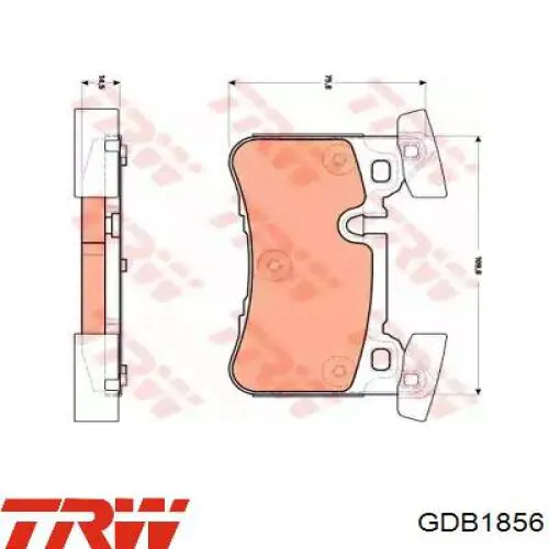 GDB1856 TRW колодки тормозные задние дисковые