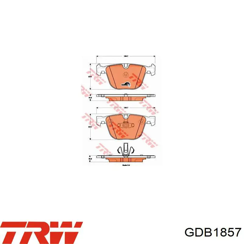 Задние дисковые колодки TRW GDB1857