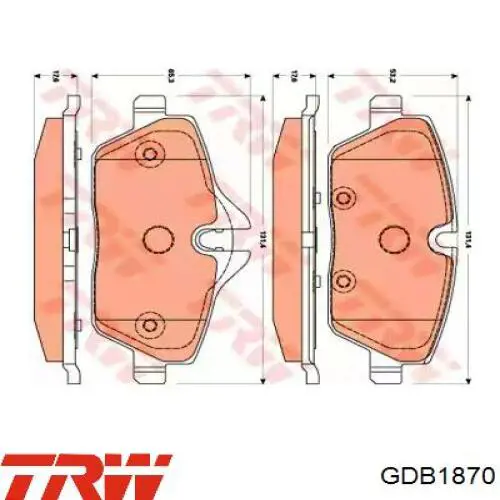 Купить GDB1870 TRW Колодки тормозные