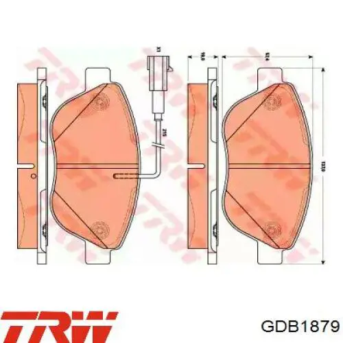 Передние тормозные колодки GDB1879 TRW