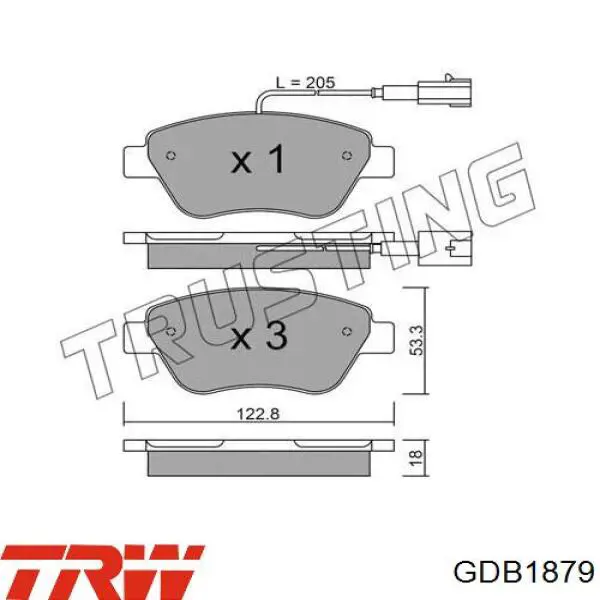 Колодки TRW GDB1879 цена, от 23.22 USD