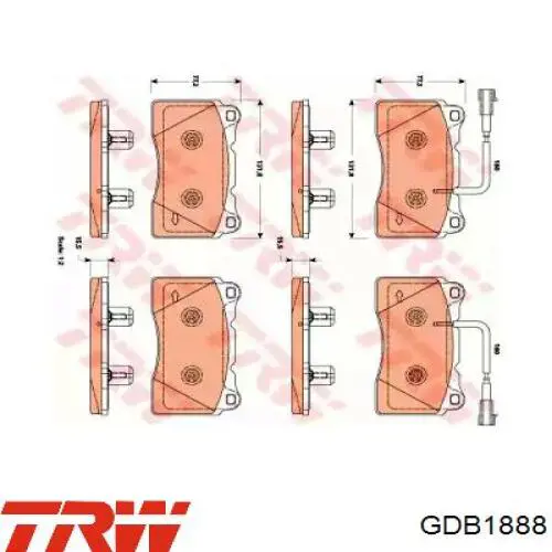 Передние тормозные колодки GDB1888 TRW