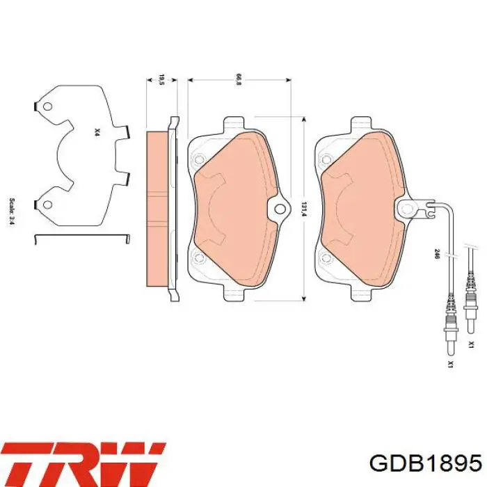 Тормозные колодки TRW GDB1895