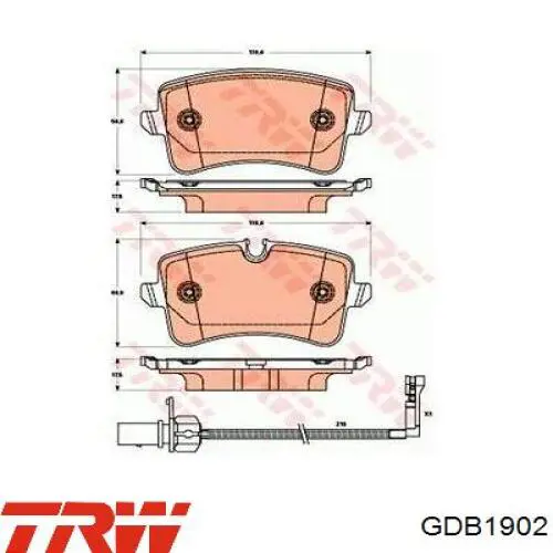 GDB1902 TRW Колодки тормозные дисковые комплект