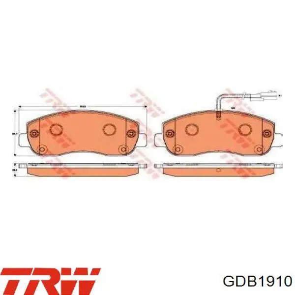 Передние тормозные колодки GDB1910 TRW