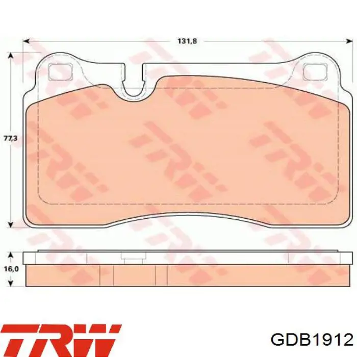 Купить GDB1912 TRW Колодки тормозные