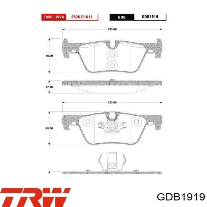 Купить GDB1919 TRW Колодки тормозные задние, дисковые