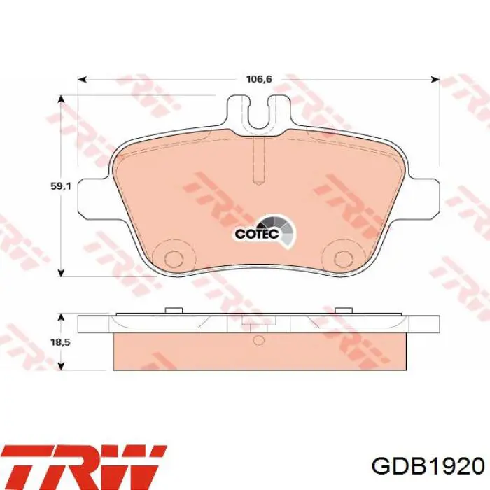 Задние дисковые колодки TRW GDB1920