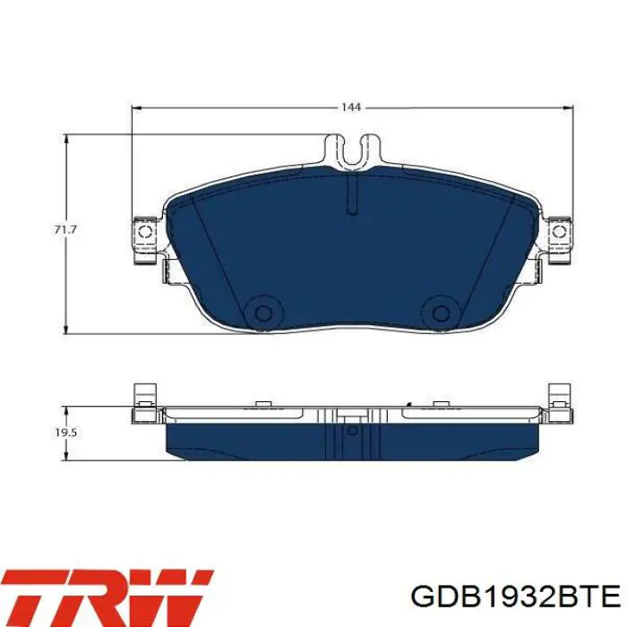 Передние тормозные колодки GDB1932BTE TRW