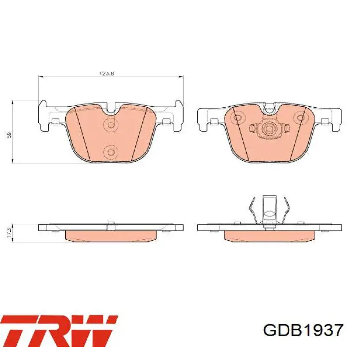 Задние тормозные колодки GDB1937 TRW