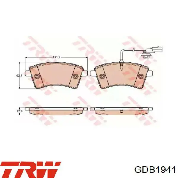 GDB1941 TRW Колодки передние