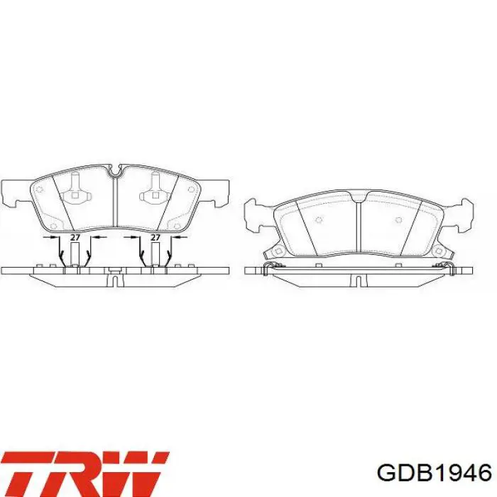GDB1946 TRW Колодки передние