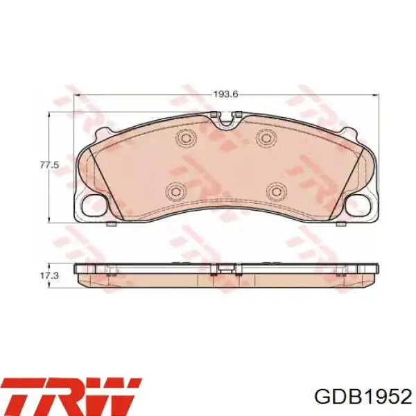 Передние тормозные колодки GDB1952 TRW