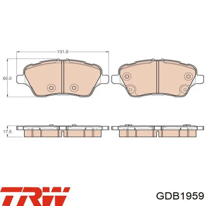 Передние тормозные колодки GDB1959 TRW