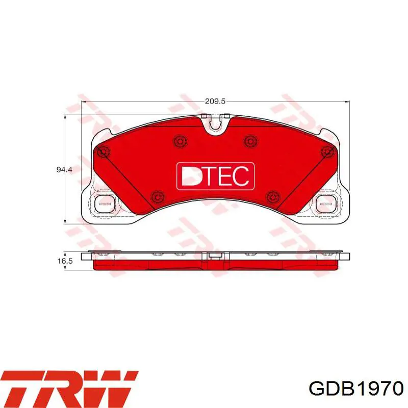 GDB1970 TRW Колодки передние