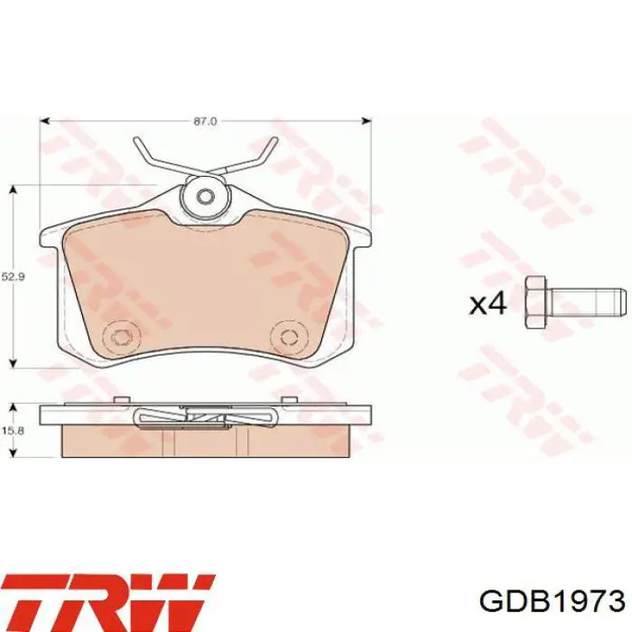 Купить GDB1973 TRW Колодки тормозные задние, дисковые