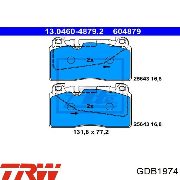 Купить GDB1974 TRW Колодки тормозные