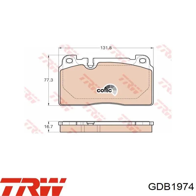 Тормозные колодки TRW GDB1974
