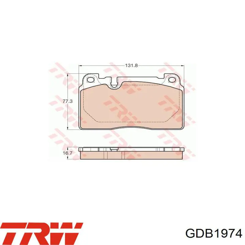 GDB1974 TRW Колодки передние