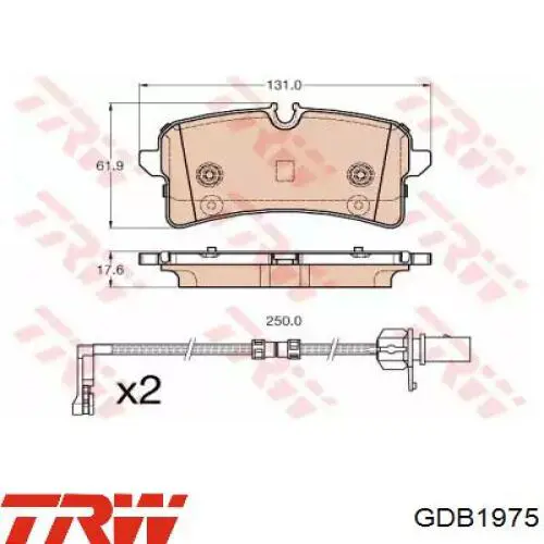 GDB1975 TRW колодки тормозные задние дисковые
