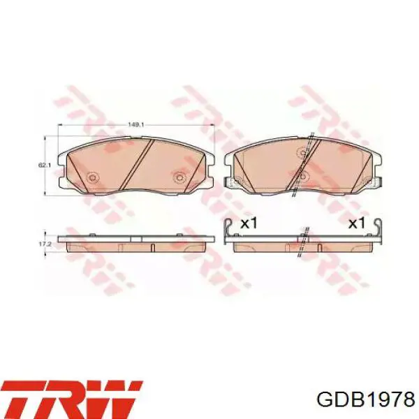 Передние тормозные колодки GDB1978 TRW