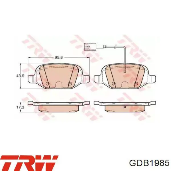 Задние тормозные колодки GDB1985 TRW