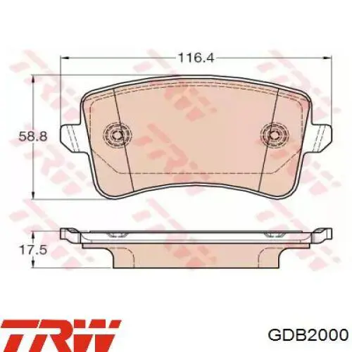 Задние тормозные колодки GDB2000 TRW