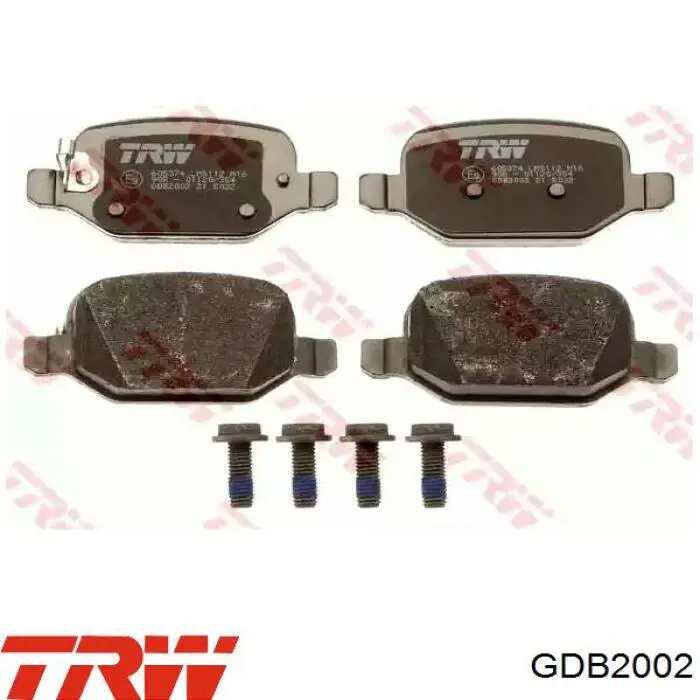 GDB2002 TRW колодки тормозные задние дисковые
