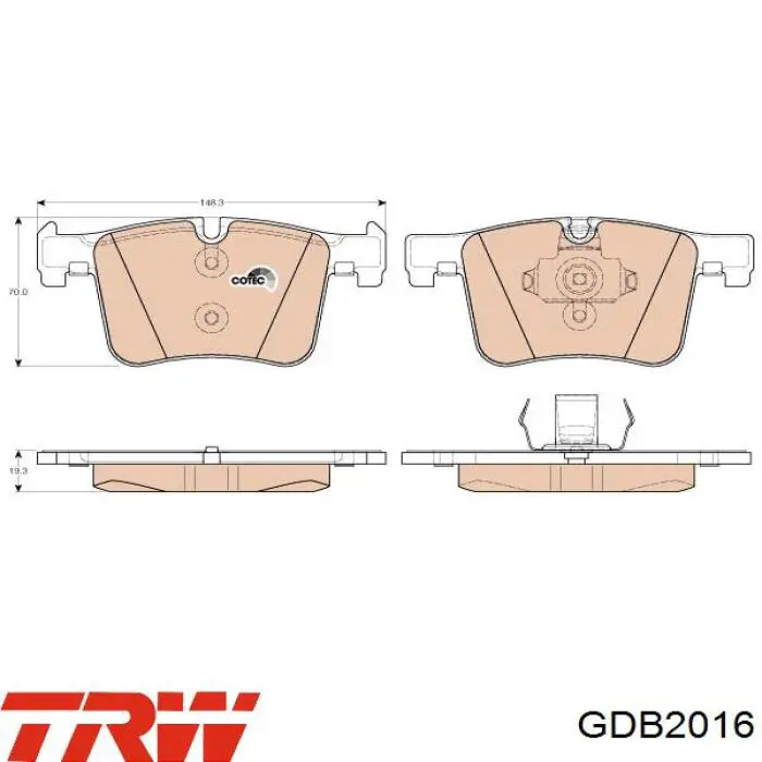 GDB2016 TRW Колодки передние