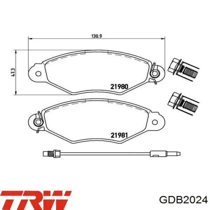 Купить GDB2024 TRW Колодки тормозные
