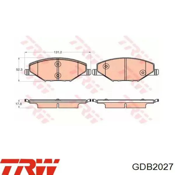 GDB2027 TRW Колодки передние