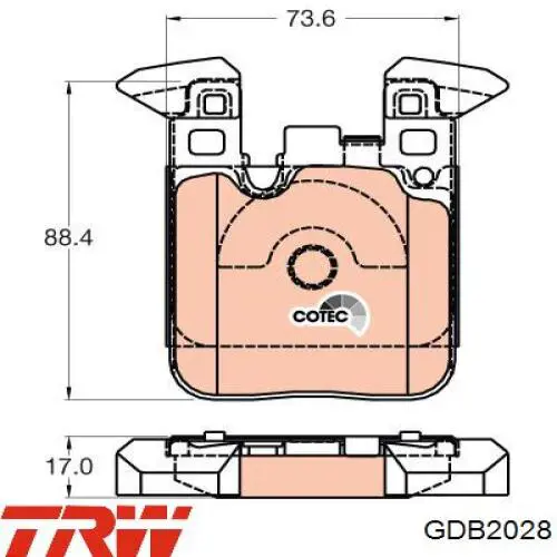 Купить GDB2028 TRW Колодки тормозные задние, дисковые