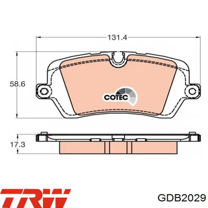 Задние дисковые колодки TRW GDB2029
