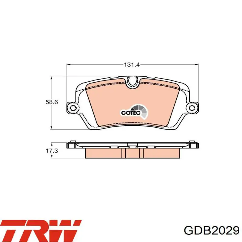 Купить GDB2029 TRW Колодки тормозные задние, дисковые