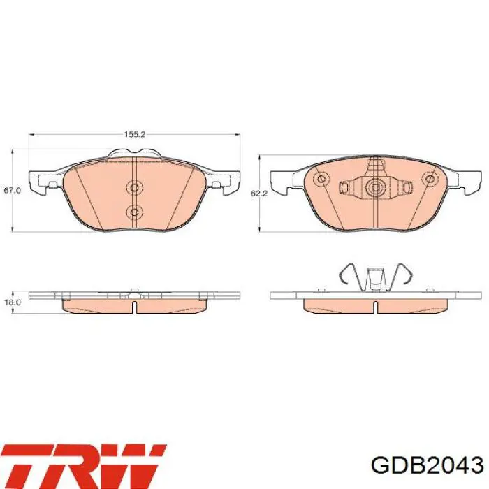 Купить GDB2043 TRW Колодки тормозные