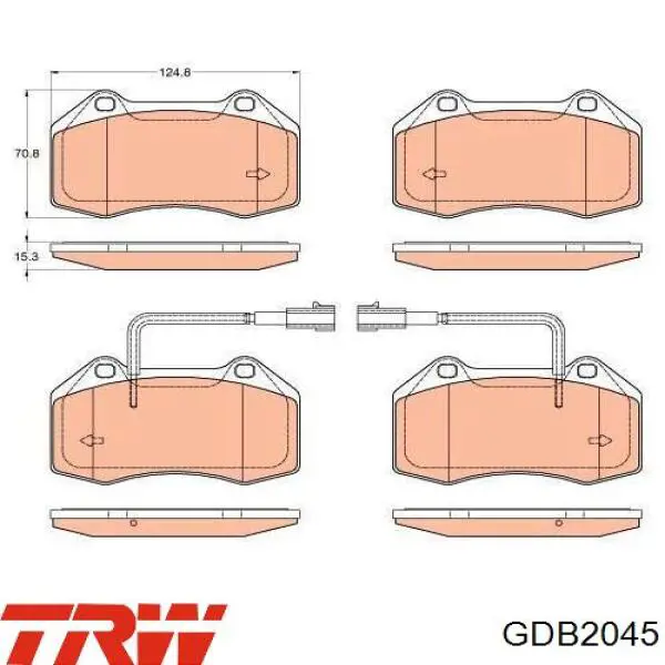 Купить GDB2045 TRW Колодки тормозные