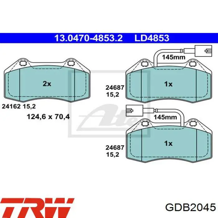 Передние тормозные колодки GDB2045 TRW