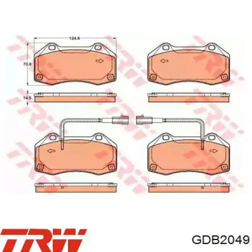 Передние тормозные колодки GDB2049 TRW