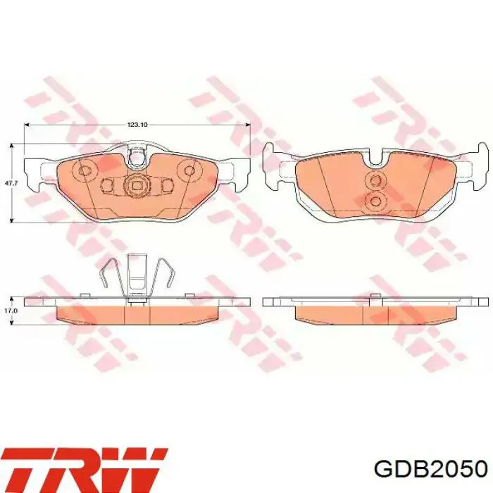 GDB2050 TRW колодки тормозные задние дисковые