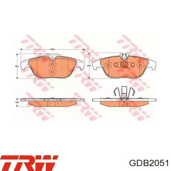 GDB2051 TRW Колодки тормозные дисковые комплект