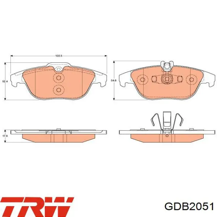 Купить GDB2051 TRW Колодки тормозные задние, дисковые