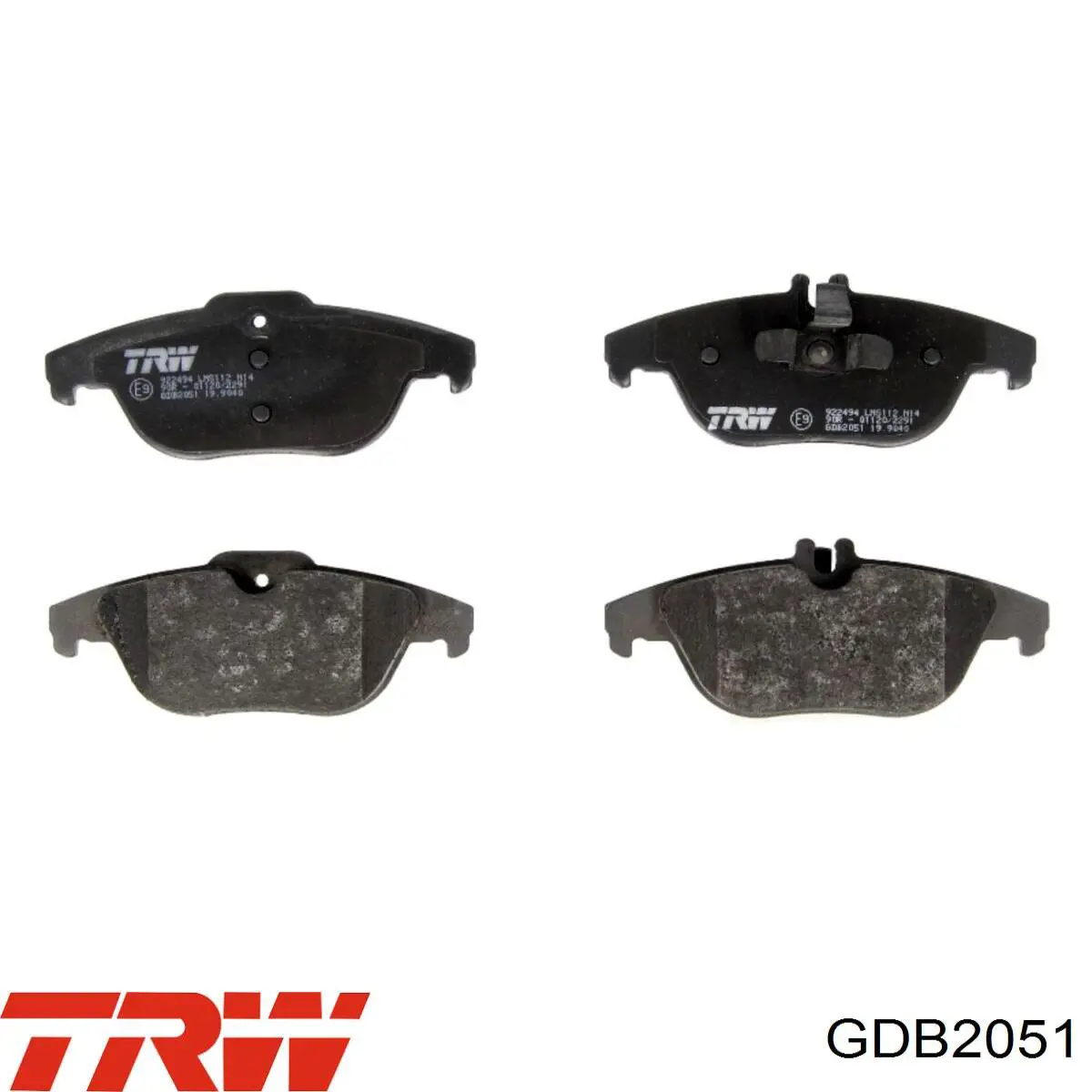 GDB2051 TRW колодки тормозные задние дисковые
